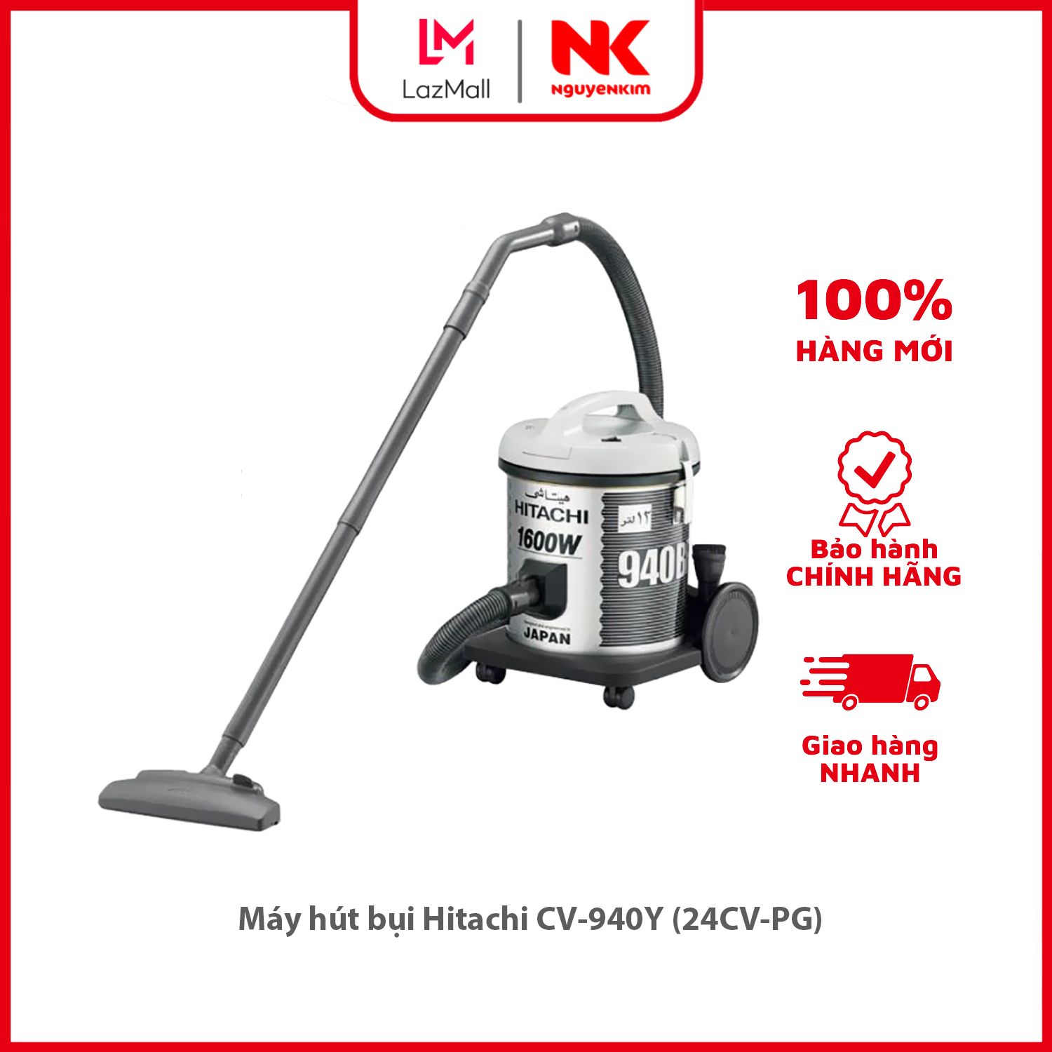 (NK Sản Phẩm Mới) Máy hút bụi Hitachi CV-940Y (24CV-PG)
