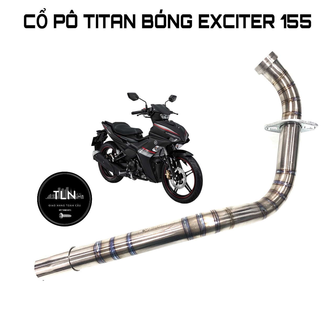[HCM]CỔ PÔ TITAN BÓNG CHO EXCITER 155