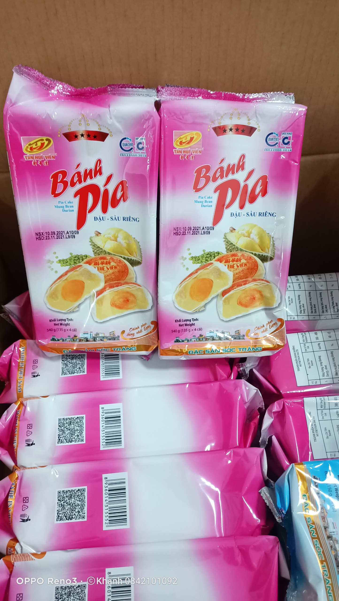 Bánh Pía Tân Huê Viên 4 sao Sầu Riêng - Trứng Muối