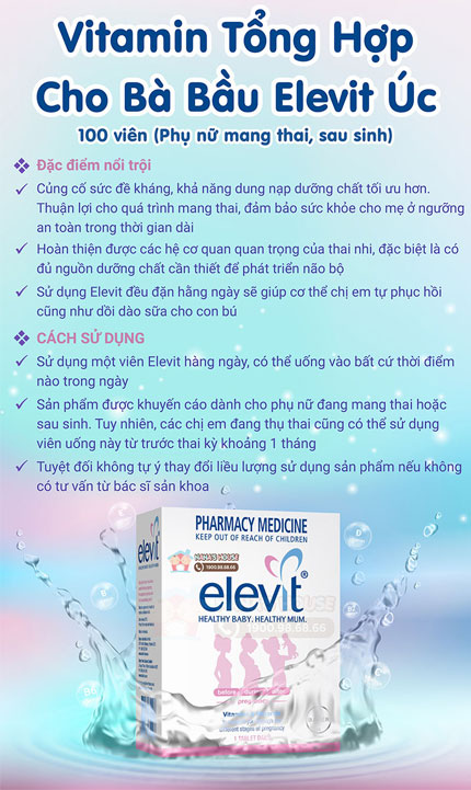 Bayer Elevit Pre Conception & Pregnancy - Bayer Elevit Bầu 100 viên