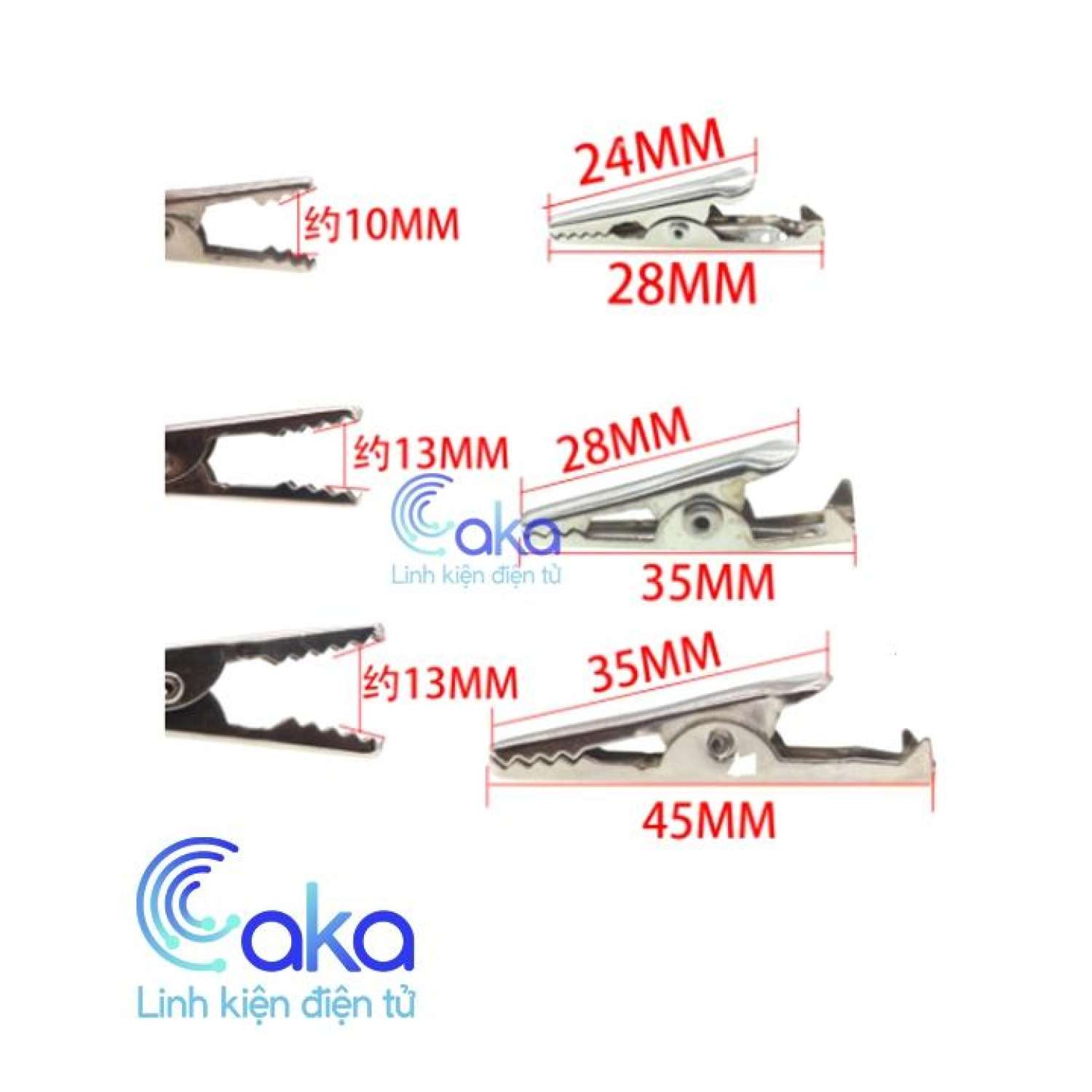 Bộ 10 cặp kẹp cá sấu loại nhỏ đỏ đen