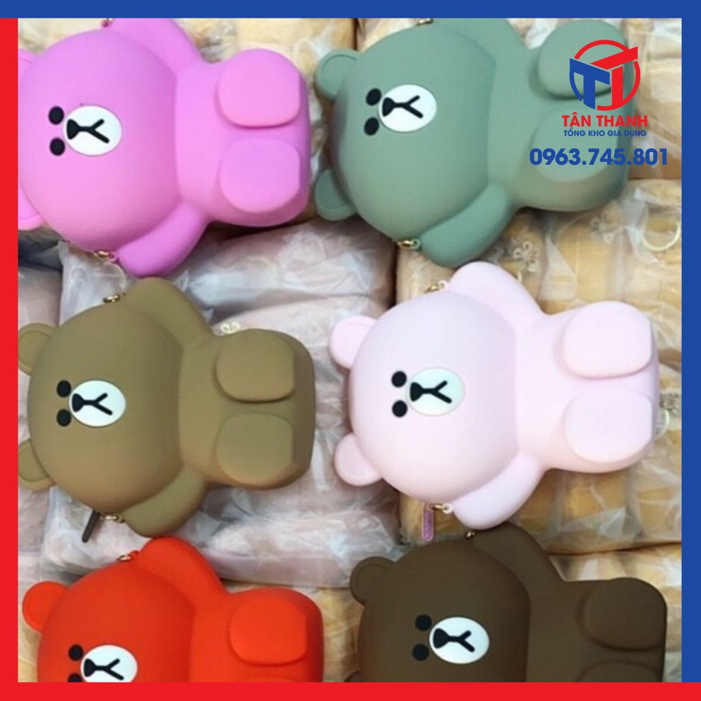 Túi mini gấu BROWN silicon loại 1