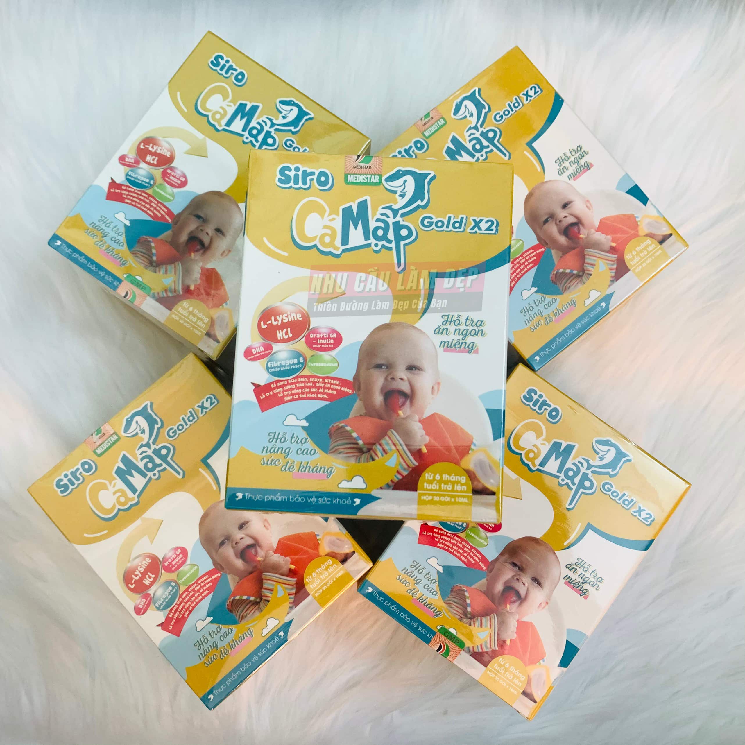 5 hộp siro baby shark cá mập gold x2