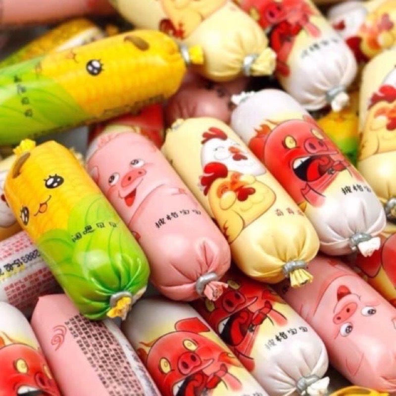 Xúc xích mini 4 vị (gà - heo cay - ngô - heo) cute