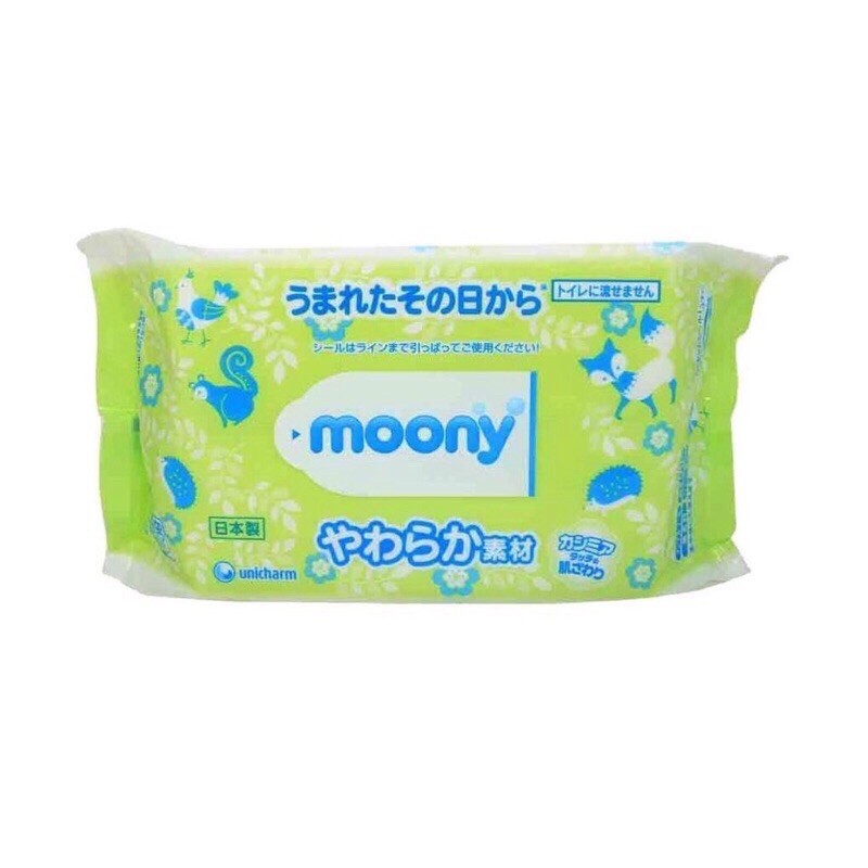 (NỘI ĐỊA NHẬT) KHĂN ƯỚT MOONY nội địa 8 gói *80 tờ