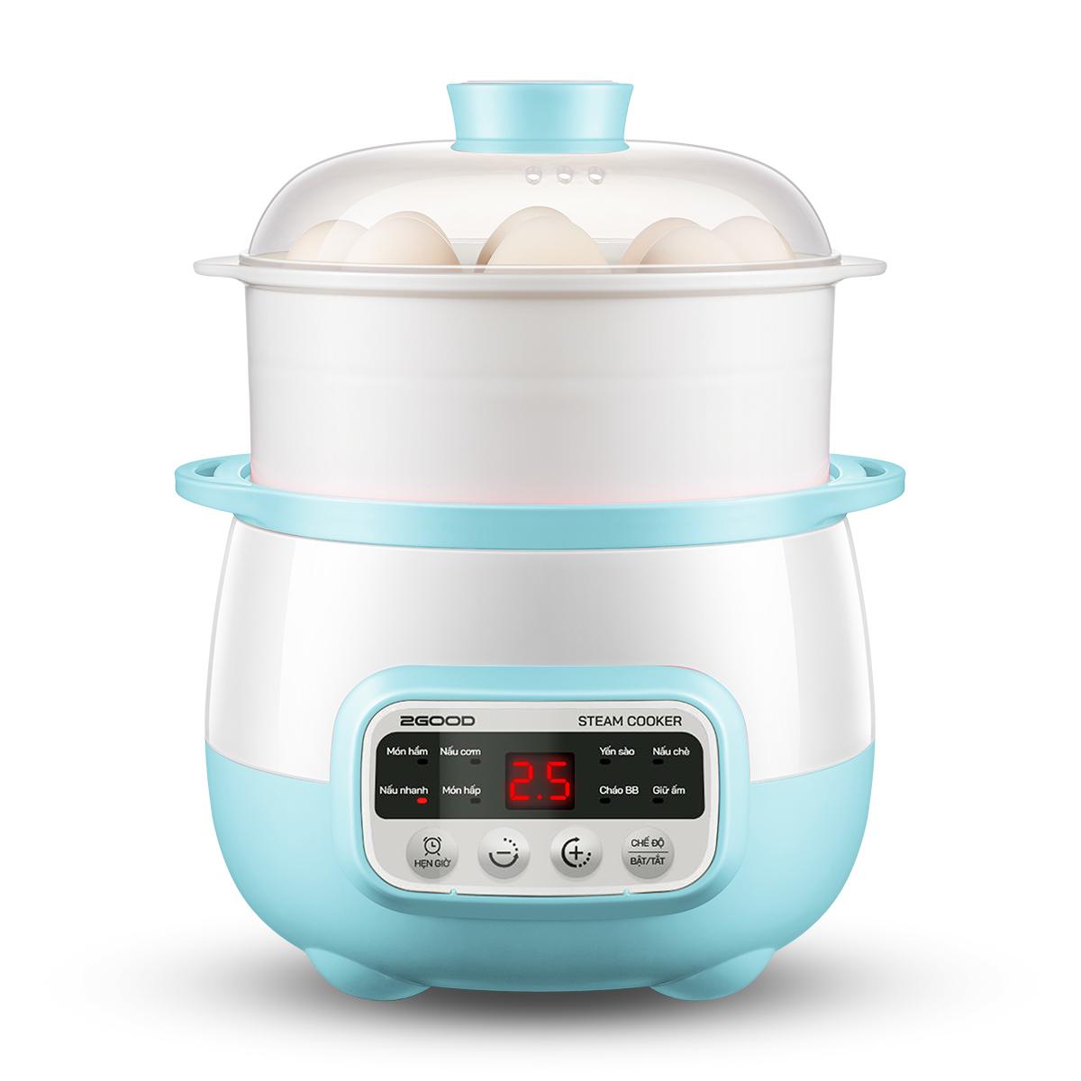 Nồi Hầm Chậm Cách Thủy 2GOOD A300 3.1 Lit ( Niêu gốm 16L + Lồng hấp 15L)