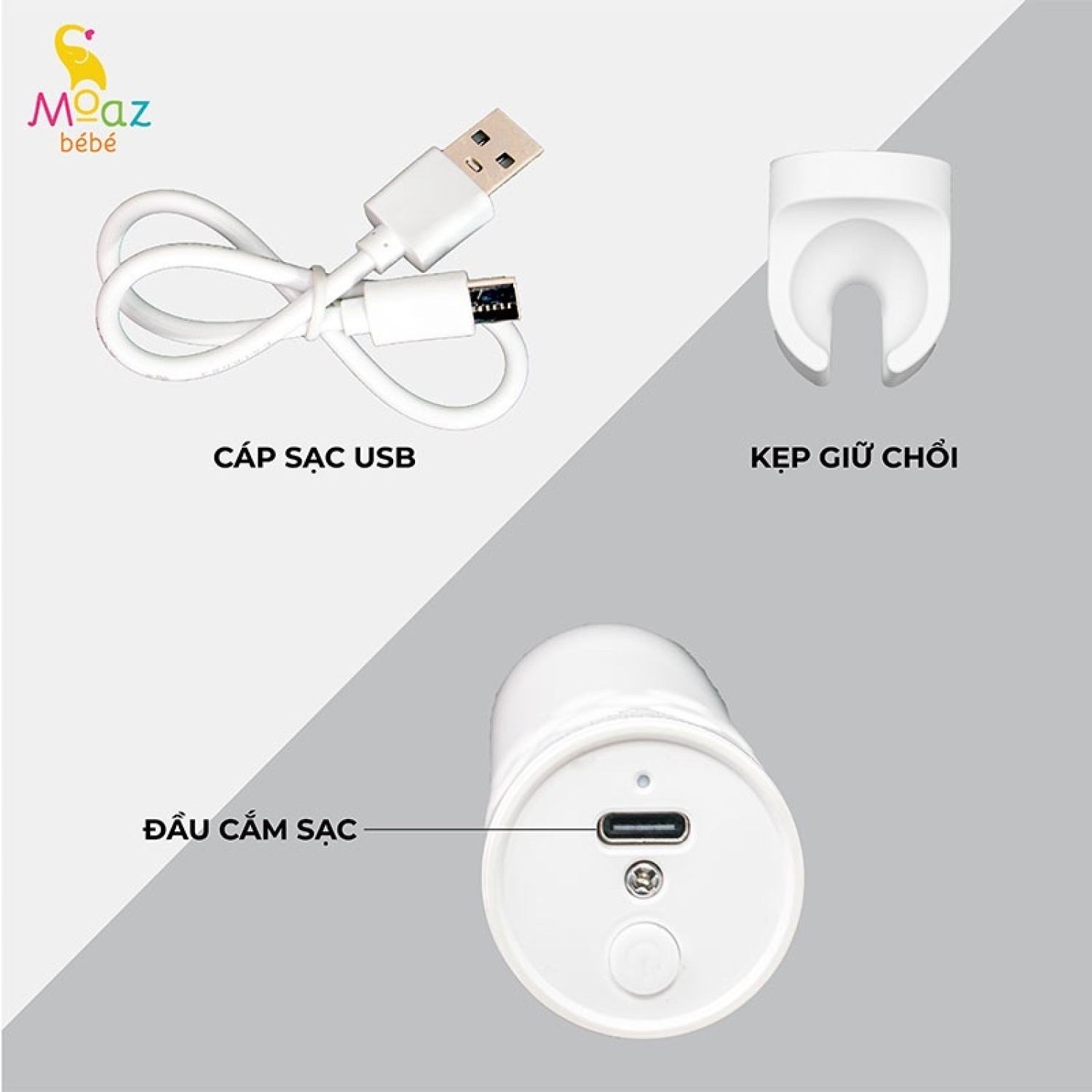 Bộ cọ rửa bình sữa điện Moaz BéBé MB-047