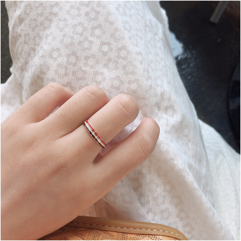 Set 3 nhẫn 3 màu đỏ đen trắng