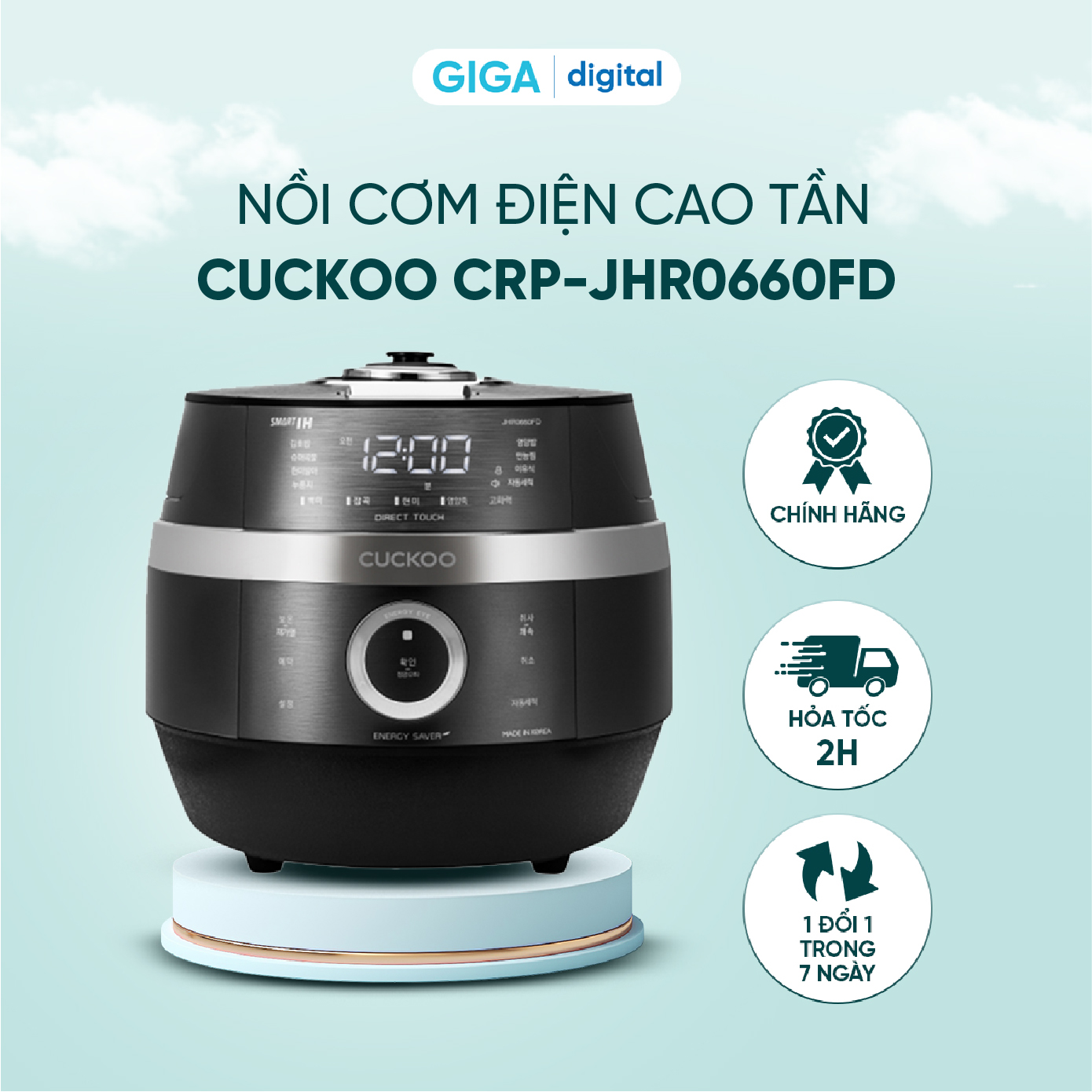 [SIÊU GIẢM GIÁ] Nồi cơm điện cao tần Cuckoo CRP-JHR0660FD 1.08L / CRP-JHR1060FD 1.8L - Tự động làm sạch - Nắp tháo rời - Nhiều chế độ nấu - Nồi cơm điện Cuckoo nội địa Hàn Quốc Chính hãng