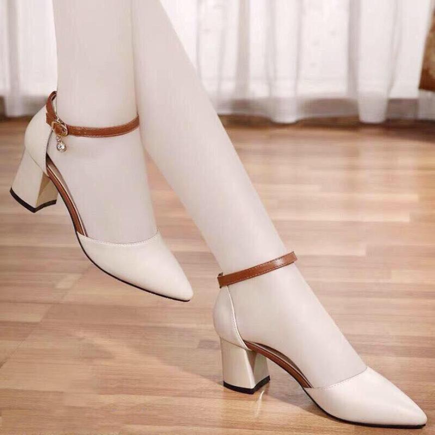 Giày Sandal Cao Gót 7 Phân Mũi Nhọn Tuyệt Phẩm Bền Đẹp Sang Chảnh giá rẻ