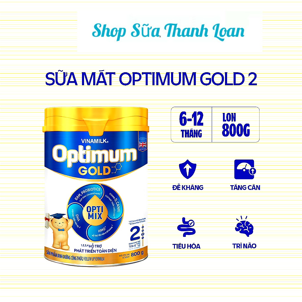 (HSD T3-2026) SỮA BỘT VINAMILK OPTIMUM GOLD 2 800G.