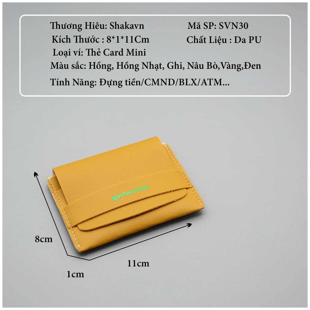 Ví Da Mini đựng Card, Tiền Shakavn VS06