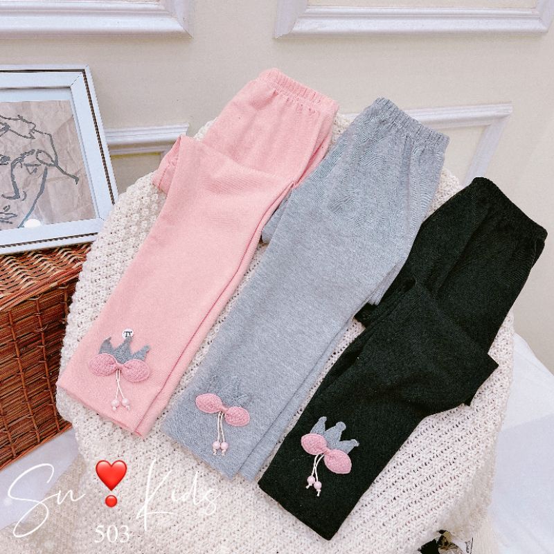 Quần legging bé gái cotton len 8-33Kg