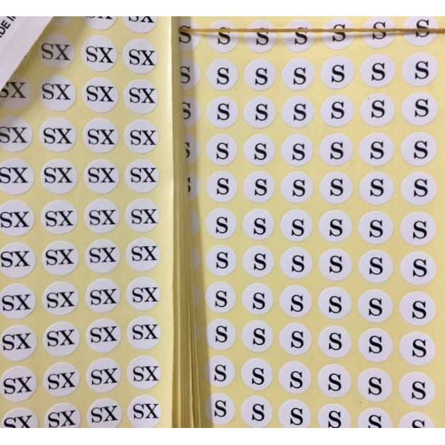 [HCM]Tem dán size Sticker dán size mac Nhãn Size quần áo (Có sẵn)