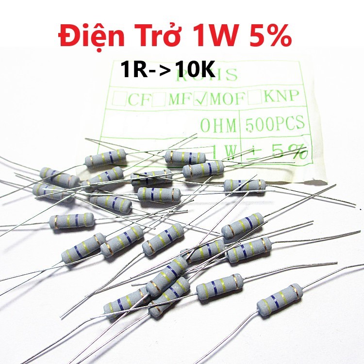 [GÓI 10 CON] Điện Trở  1W Sai Số 5% Từ 1R Đến 10K (GỬI ĐƠN TỪ 20K)
