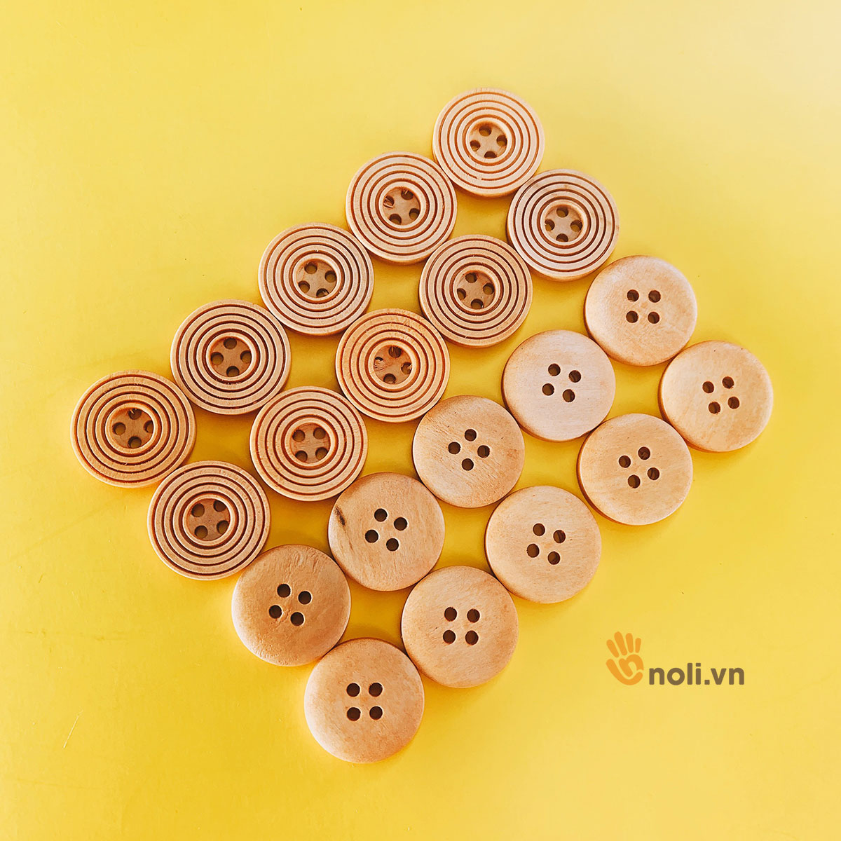 Cúc gỗ trang trí có viền 20mm