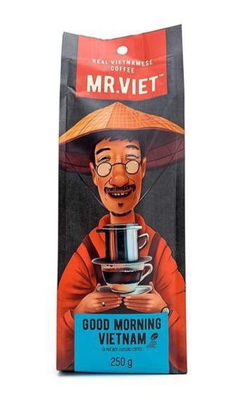 50 Packages of Good Morning Coffee - Brand Mr.Viet (Mr.Viet Good Morning Vietnam - Ground Coffee & Beans Coffee)