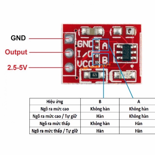 Module công tắc cảm ứng 1 chạm TTP223