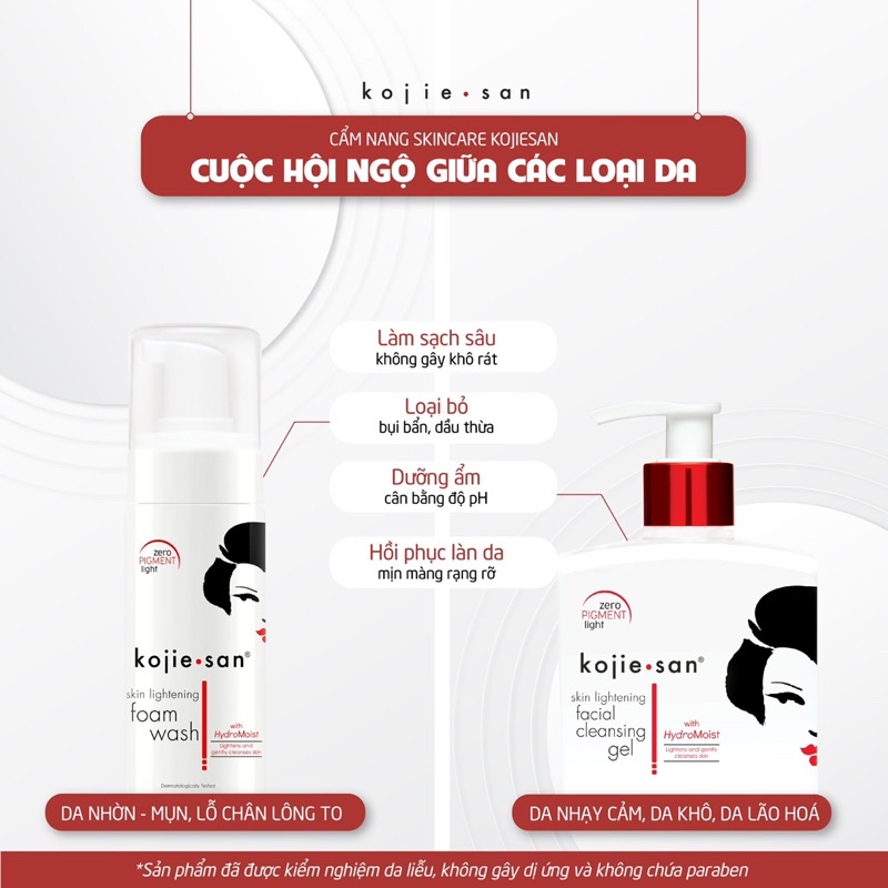 Sữa rửa mặt làm sáng da, sạch mụn dạng bọt KOJIESAN 150ml