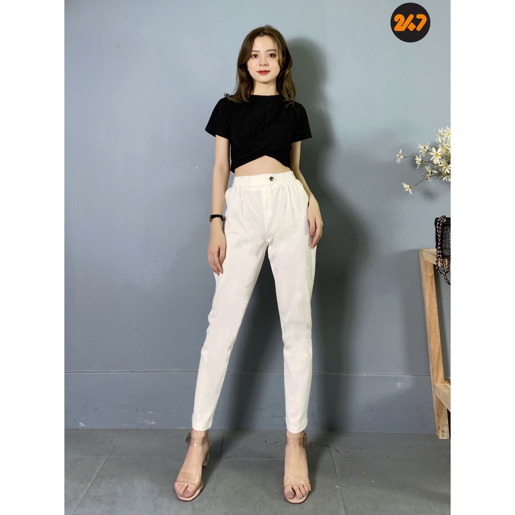 Quần baggy kaki tự sắn ống