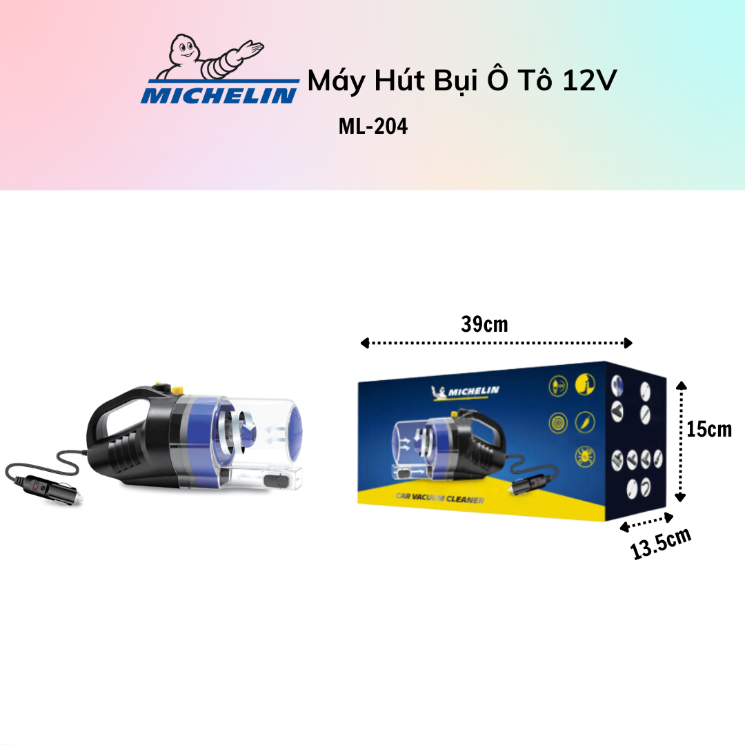Máy Hút Bụi Ô Tô Michelin ML204 Cao Cấp