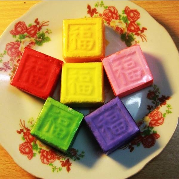 (COMBO 5 CÁI )Bánh Ngũ sắc,oản 5 màu vuông (cúng sao,cúng chay,cúng Phật,cúng dường...)