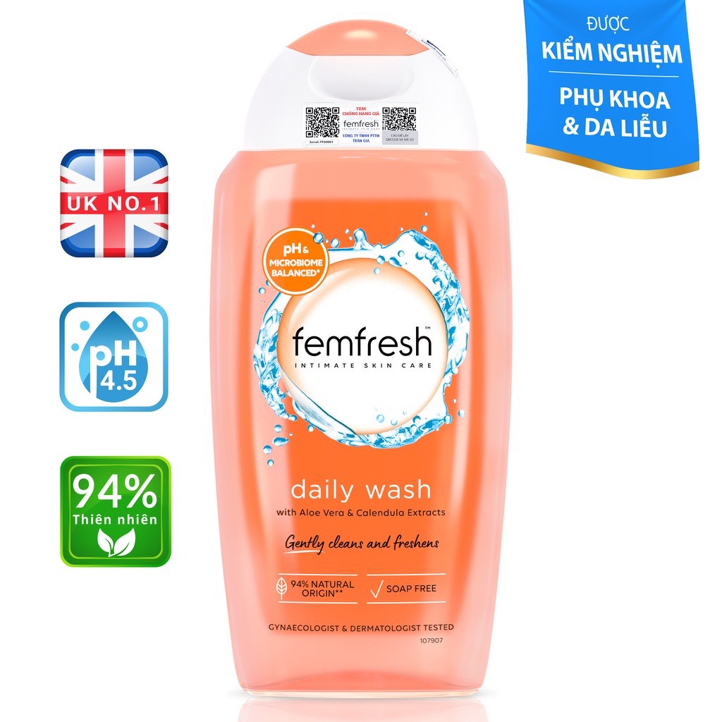 Dung dịch vệ sinh phụ nữ femfresh cao cấp hằng ngày 250ml daily intimate wash