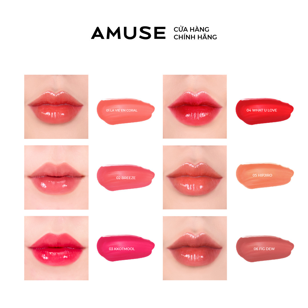 Son Tint Bóng AMUSE Dew Tint Thuần Chay
