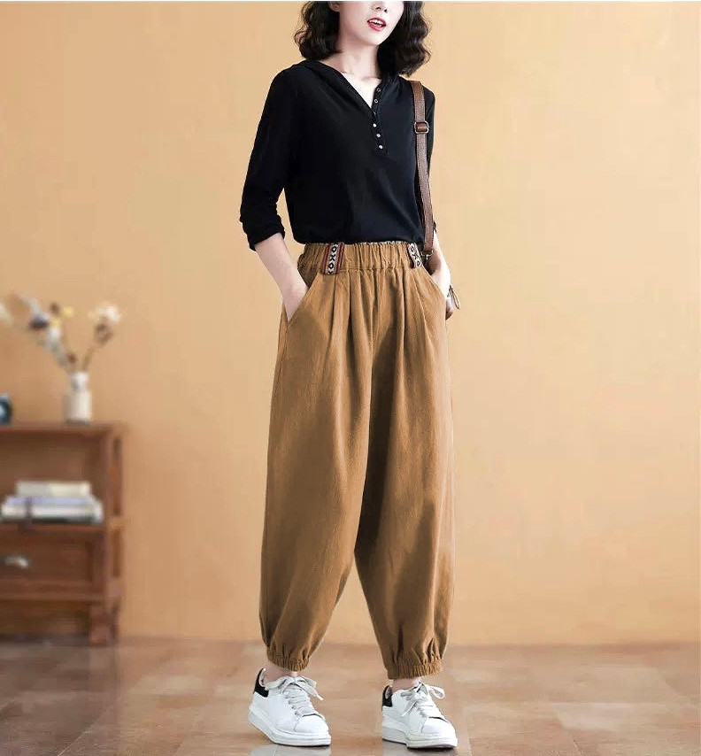 Quần Jogger Nữ LAMODE Ống Rộng Cạp Chun QBB