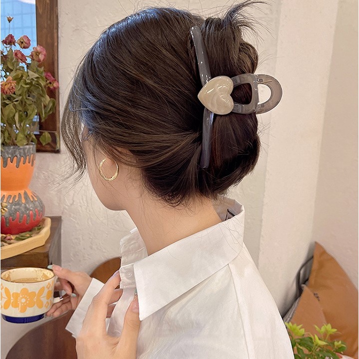 Kẹp tóc dài hình tim , gấp tóc càng cua 11cm