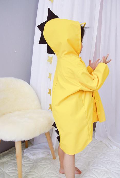 Yellow Dinosaur Raincoat for Children
