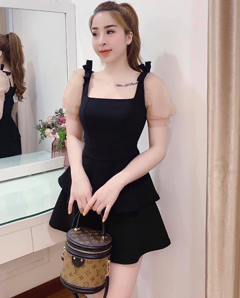 Đầm kim tuyến phối lưới-QH