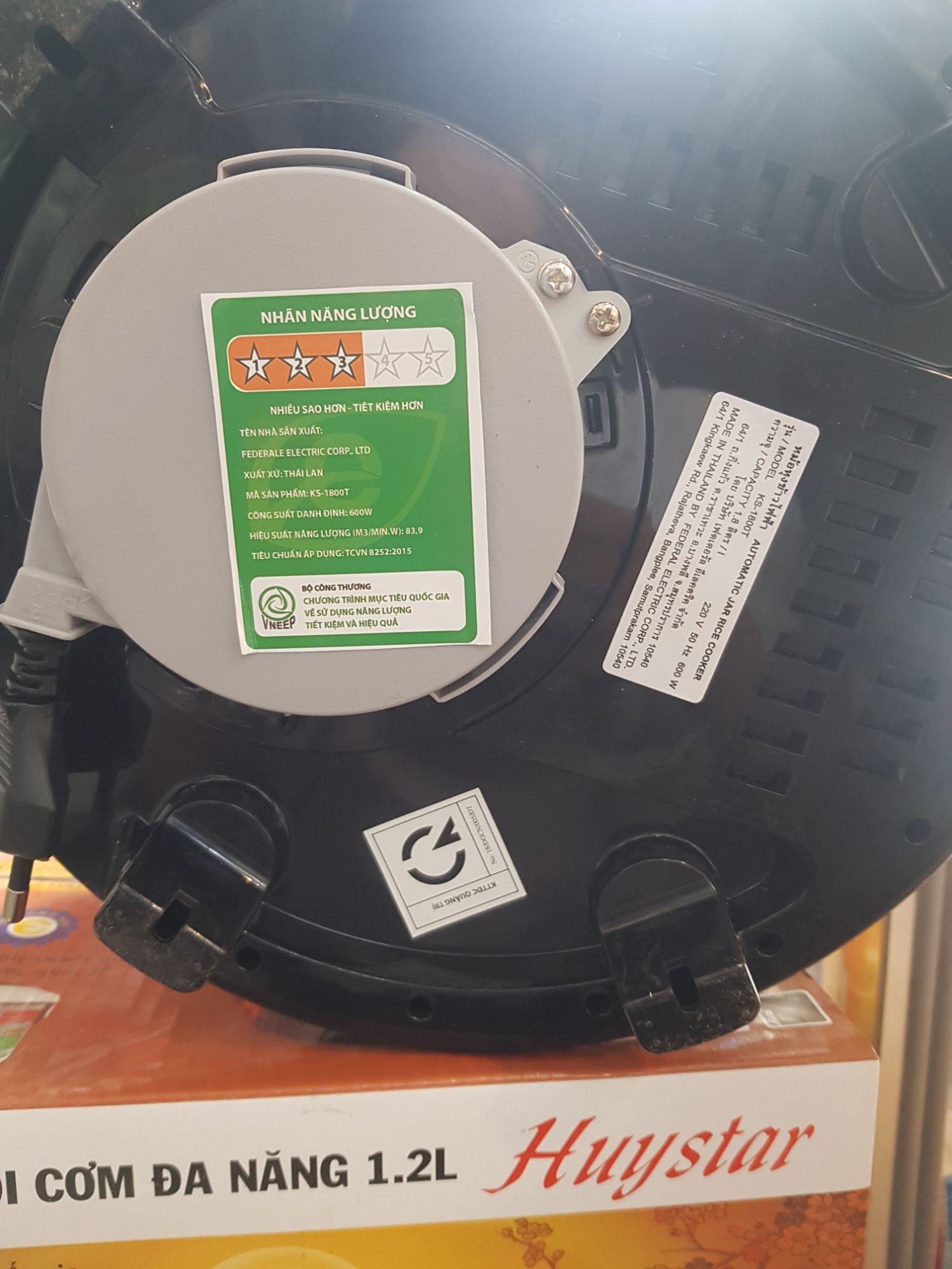 Nồi cơm điện SHARP 1.8L KS-1800T nhập Thái Lan
