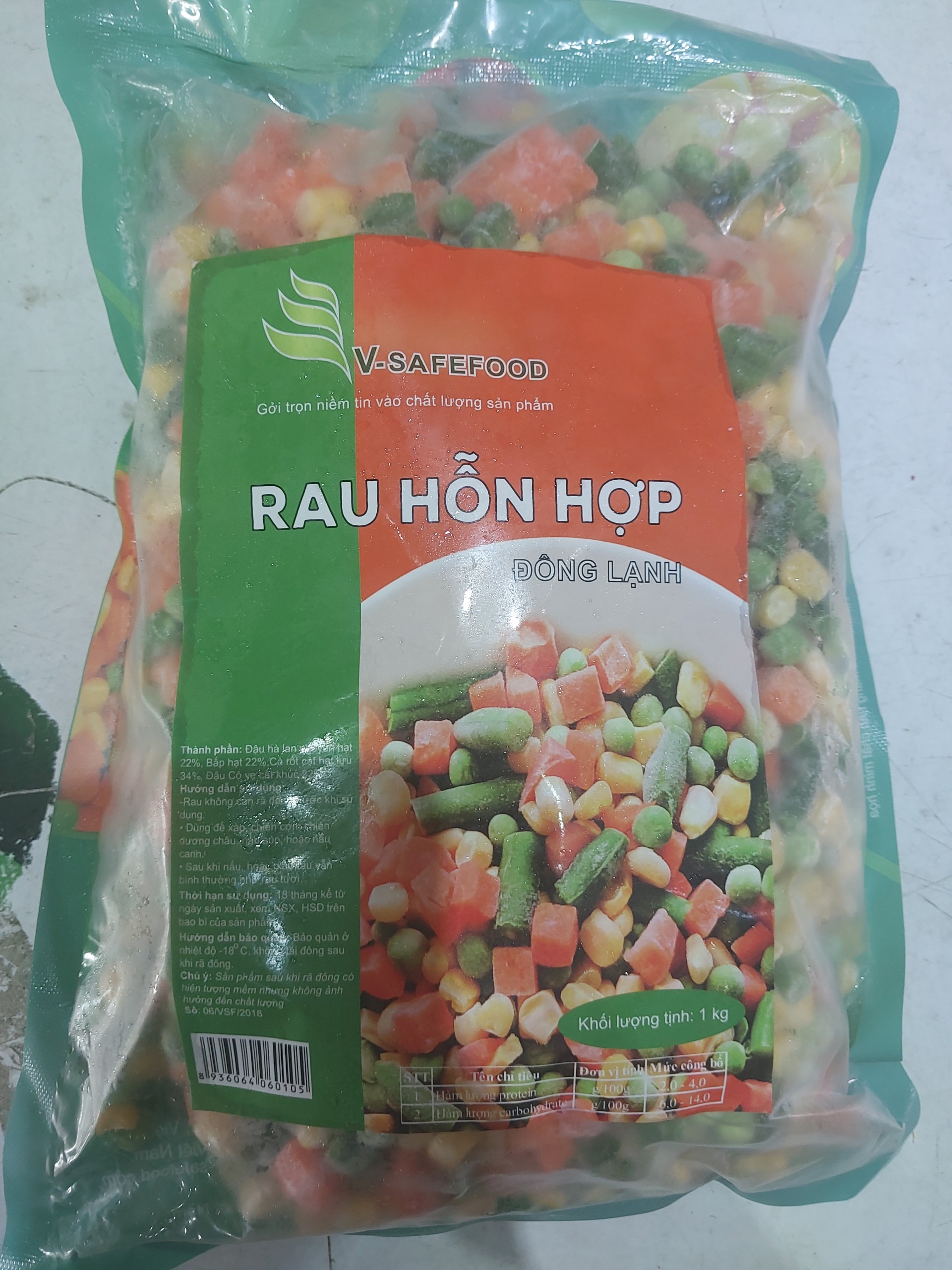Rau củ hỗn hợp cắt sẵn gói 500gr