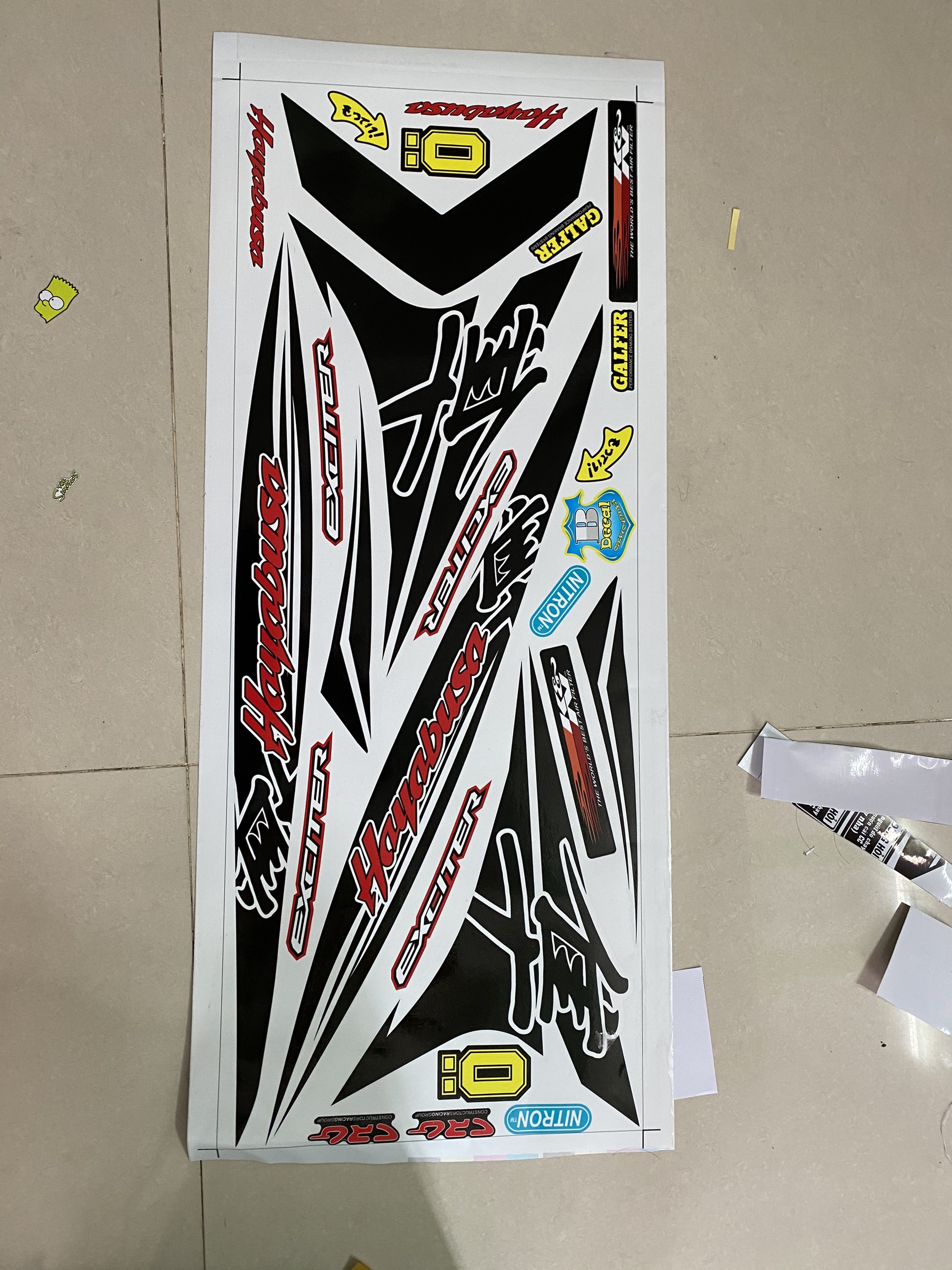 Tem RỜI EXCITER 150 HAYABUSA DÁN XE TRẮNG