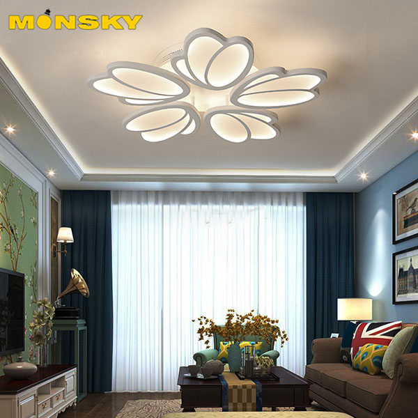 Đèn trần MONSKY LISE LED trang trí nội thất - 3 chế độ ánh sáng - kèm điều khiển từ xa hiện đại