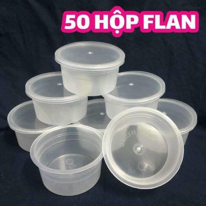 Bộ 10 - 20 - 50 Hộp nhựa làm caramen hình tròn có nắp size lớn 100 ml Việt Nhật, Hộp làm bánh flan, sữa chua, thạch rau câu  - Tổng kho đồ gia dụng Quang Minh