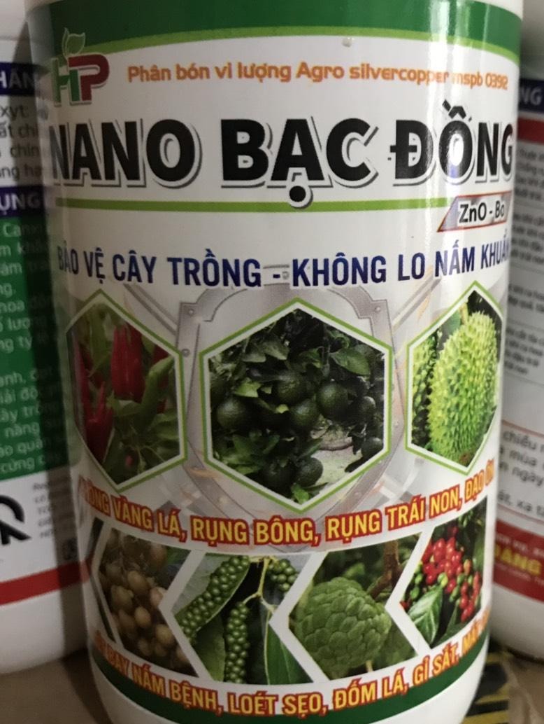 Dung dịch bảo vệ cây trồng không lo nấm khuẩn Nano Bạc Đồng 500ml nhãn mới, Phòng mạnh các loại nấm khuẩn trên cây trồng, tăng sức đề kháng các bệnh vàng lá, thối rễ, chết cây con.