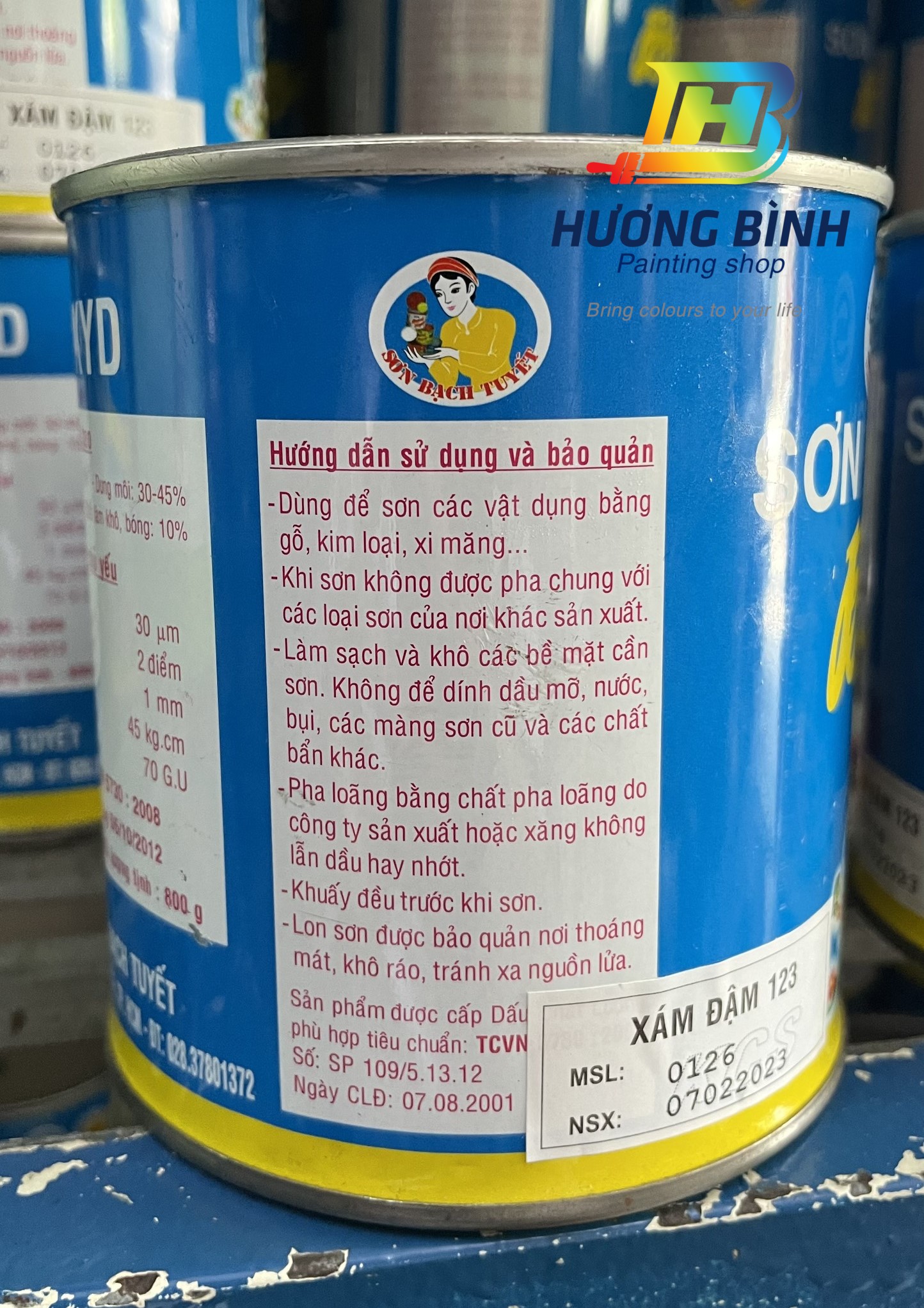 [Lon 800g] Sơn dầu Bạch Tuyết - sơn trang trí tủ, kệ,cửa,...