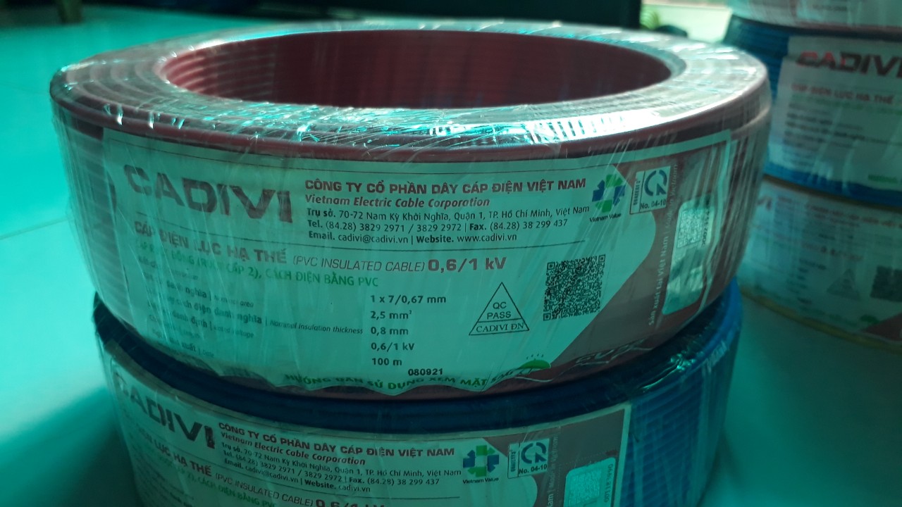 Dây Cadivi CV 2.5 cuộn 100m
