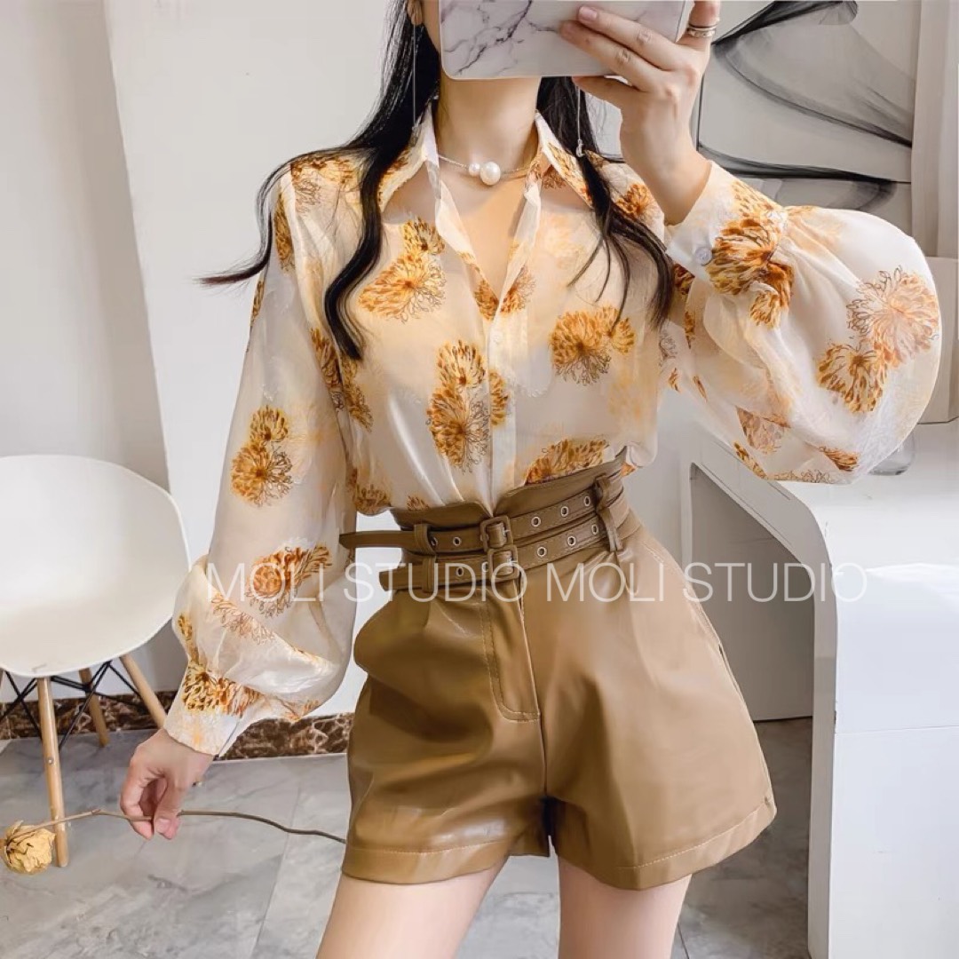 [HÀNG QCCC] Áo sơ mi tơ ép hoa cao cấp mã M5