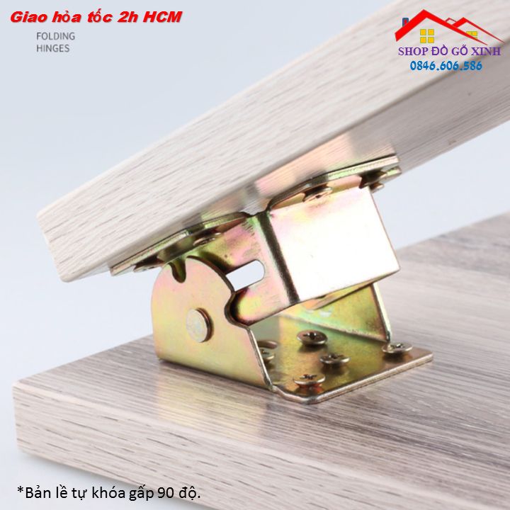 Bản lề tự khóa gập 90 độ (kèm ốc vít 1,5cm) kimkhihanoi