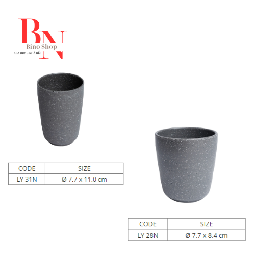 Ly Nhựa Melamine Nhám Xám Nhiều Size