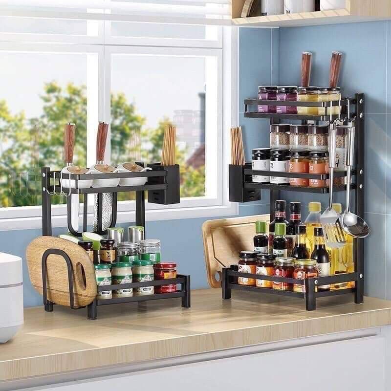 Kệ Đựng Gia Vị Nhà Bếp INOX Sơn Tĩnh Điện Chống Rỉ nhập khẩu Cao Cấp 2 Tầng - Kệ hũ gia vị ,Kệ Gia Vị Nhà Bếp Inox ,Kệ Gia Vị inox sơn tĩnh điện Đa Năng Tiện Gọn Chất Liệu Cao Cấp Chống han gỉ BẢO HÀNH 12 THÁNG