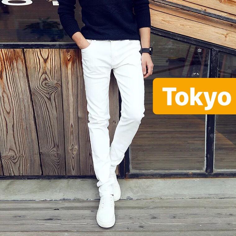QUẦN JEAN NAM CHẤT BÒ TRẮNG TRƠN STYLE CONAN CAO CẤP BD-25 TOKYO FASHION