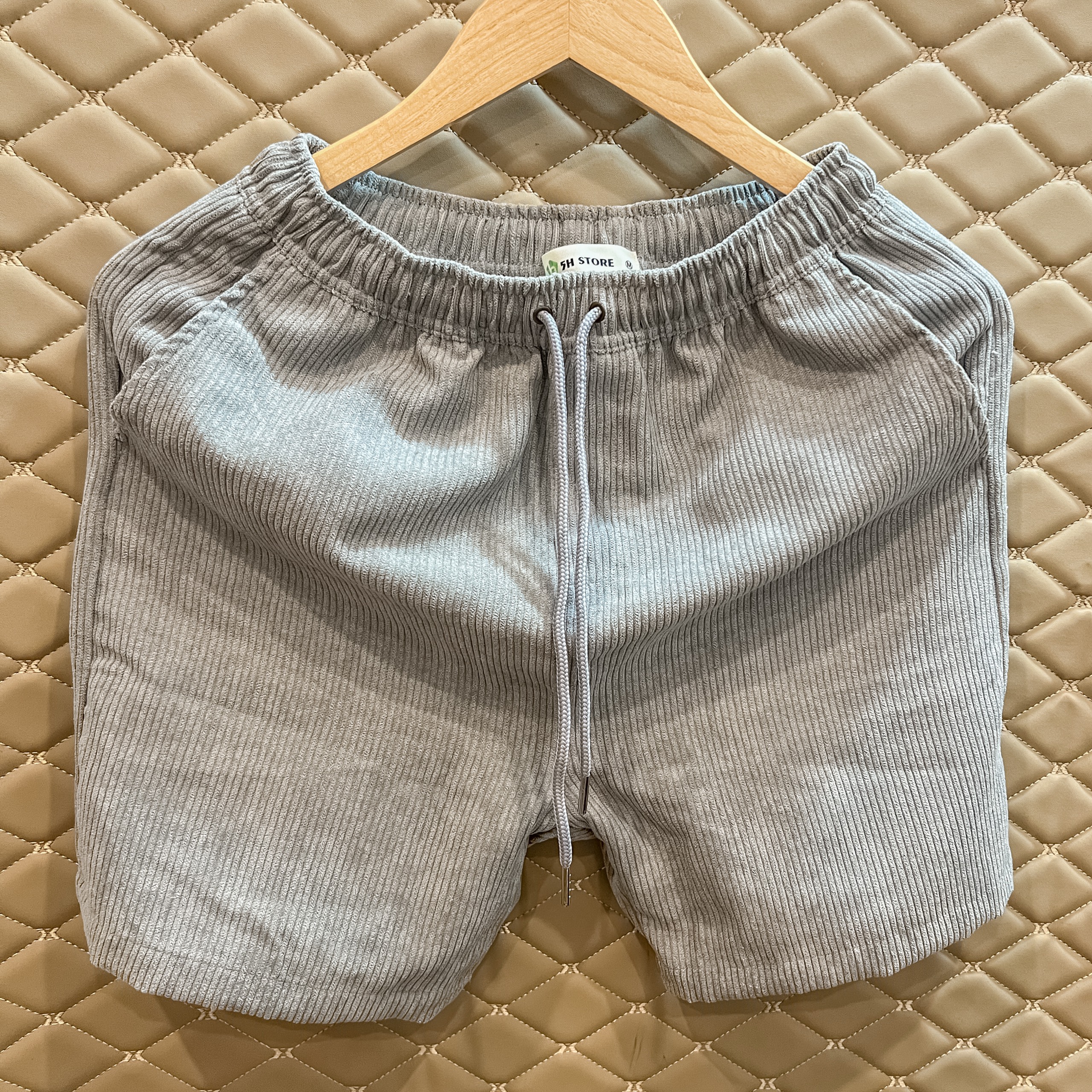 Quần Short Kaki Nhung Tăm Cao Cấp - Fom quần dễ phối đồ