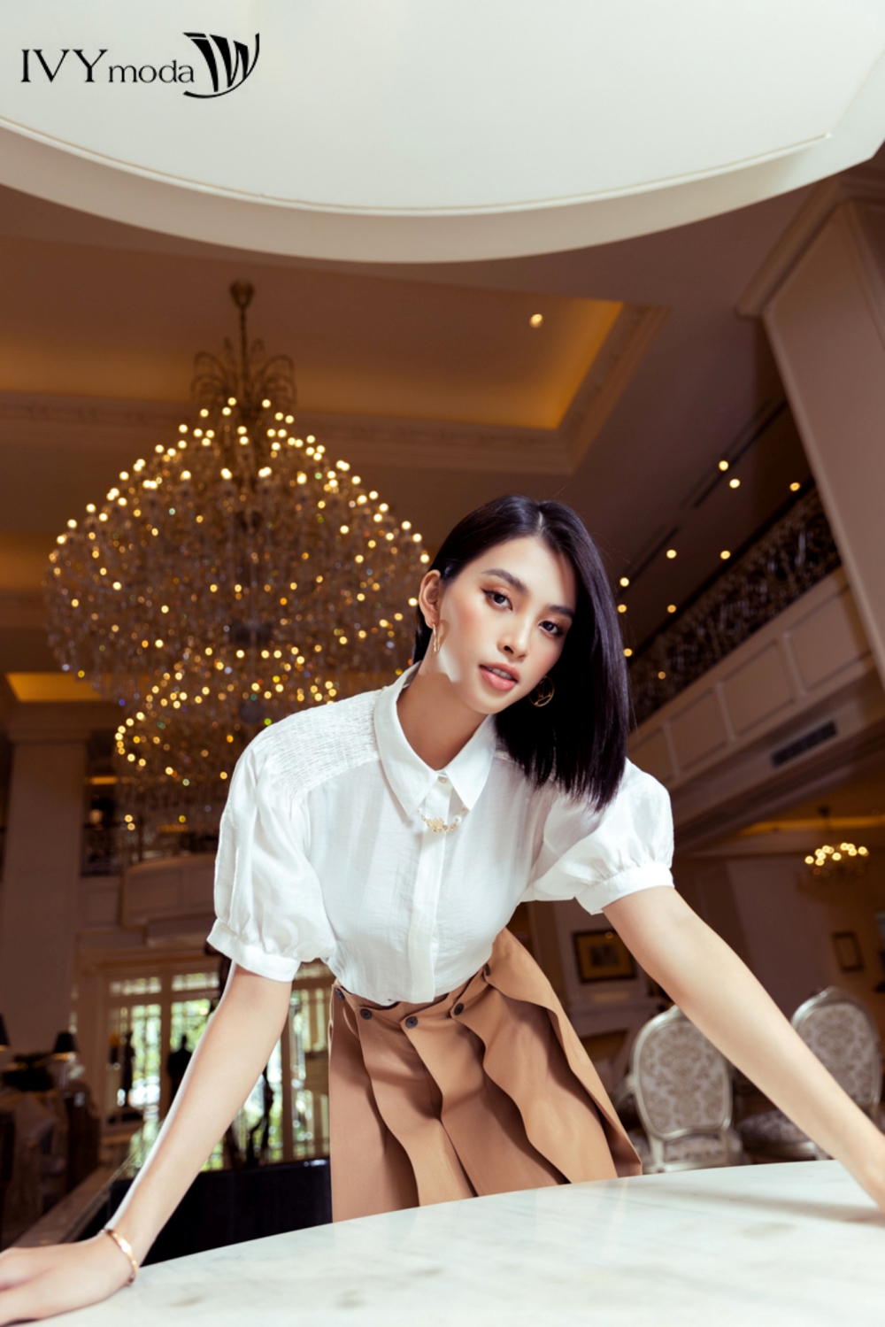 Áo sơ mi tay bồng IVY moda MS 16M7525