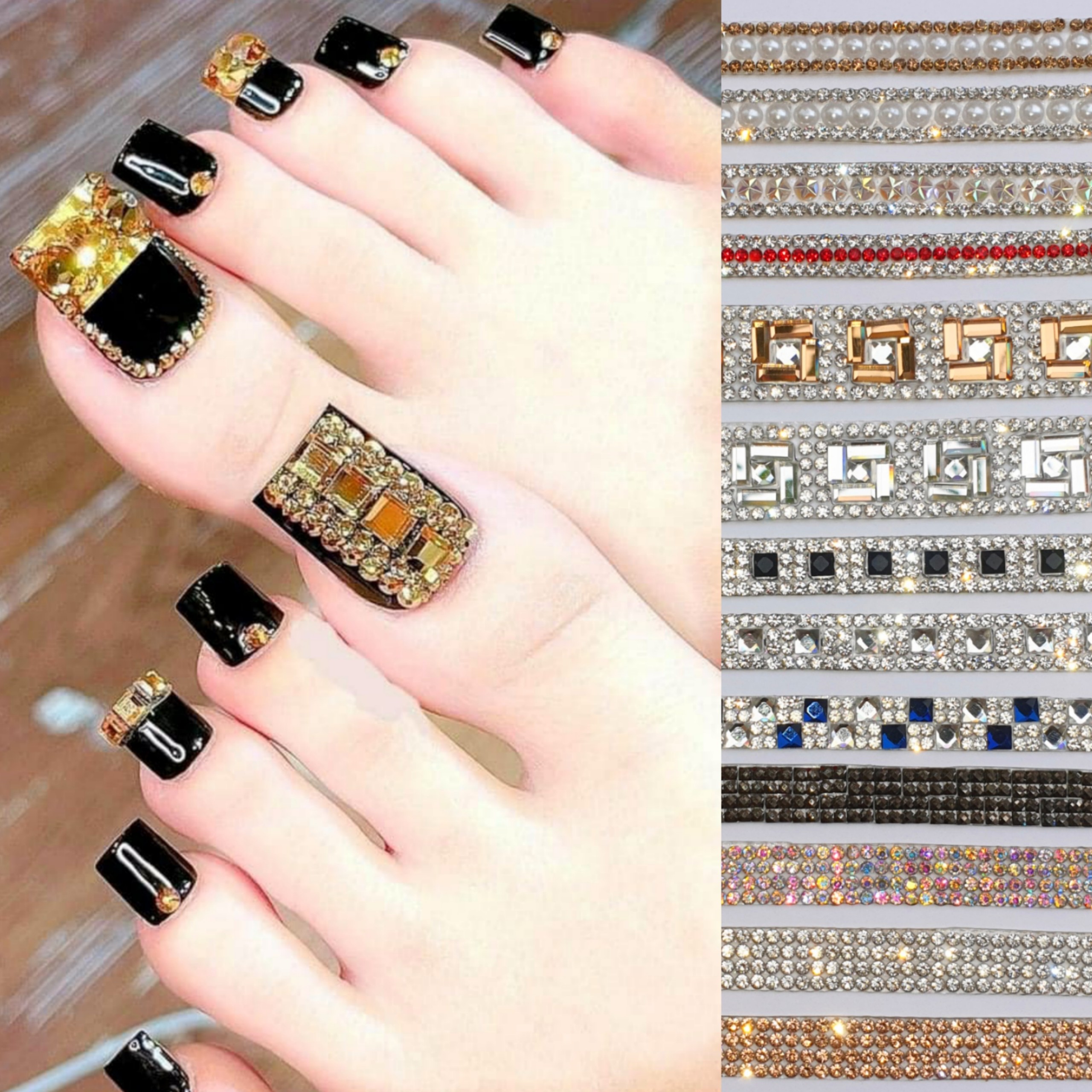 Cuộn Charm Dây Đá Viền Trang Trí Móng