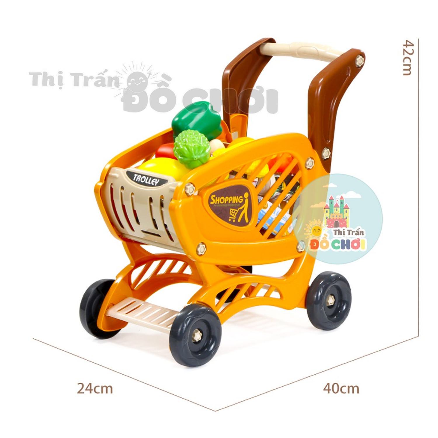 Bộ nấu ăn kèm xe đẩy siêu thị