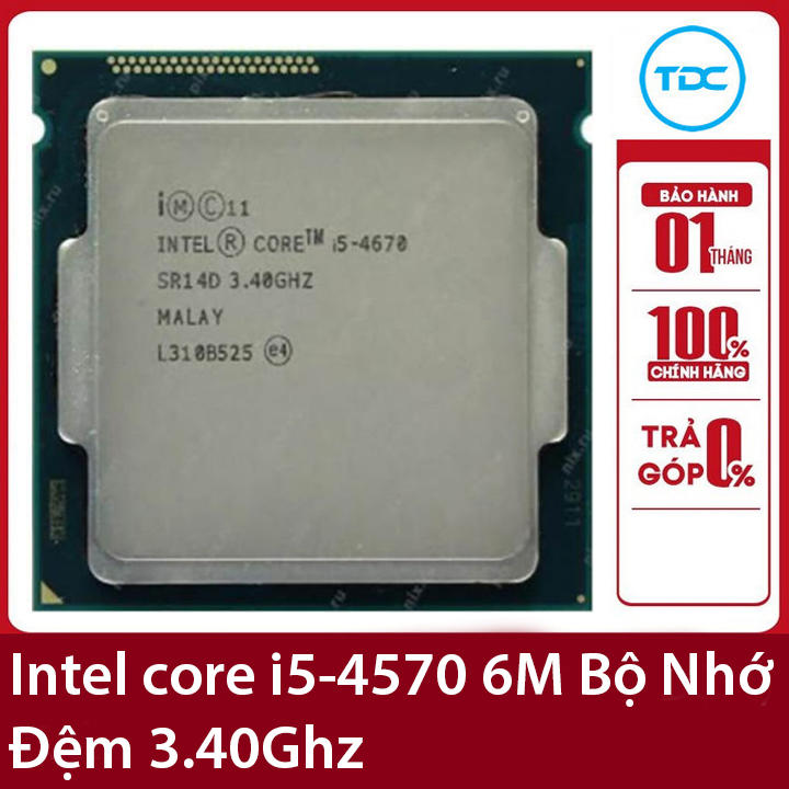 Bộ vi xử lý Intel CPU Core i5-4670 3.40GHz 84w 4 lõi 4 luồng 6MB Cache Socket Intel LGA 1150